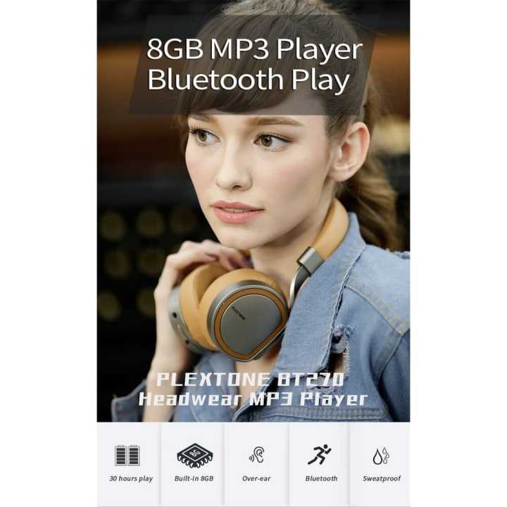 Plextone BT270 Wireless Bluetooth Headphone 800mAh 8GB ROM MP3 Heavy Bass Headset Earphone