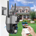 Dual Lens 2MP 4k Outdoor Smart Wifi CC Camera PTZ Control Wireless Home Monitoring CC Camera. 