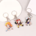One Piece Keychains Luffy Zoro Sanji Chopper Acrylic Double Sided Cute Anime Cartoon Key Ring YUMAN. 