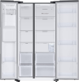 Samsung 700L Side-By-Side Refrigerator  | Smart WiFi Embedded, Digital Inverter, 5-in-1 Convertible, Twin Cooling Plus, Non-Plumbing Water Dispenser, Silver EZ Clean Steel, 10Y Warranty. 