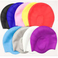 Accessories for suitable swim caps solid color durable high quality silicone swim caps with earmuffs, male and female surf diving swimming. 