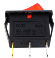 (2 Pcs) ON-Off Switch Rocker 250V 6A 125V 6A 3 Terminal Red Light. 