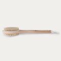 Bamboo Exfoliating Wet and Dry Bath Body Brush with Handle. 