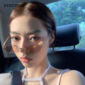 DISICHEN Affordable BOYSEEN Rimless Glasses Man Stylish Sunglasses Woman Pink Blue Eyewear UV400 Gradient Color Sunglasses. 