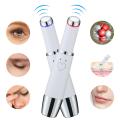 2025 Mini Eye Massager Pen LED Photon Therapy Anti Dark Circle Anti Wrinkle Pen Heating EMS Facial Massage Roller Eyes Care. 