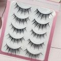 5 Pairs Pack Japanese Cosplay False Eyelashes Faux Mink Thick Manga Anime Lashes Dramatic Doll Strip Lashes for Women. 