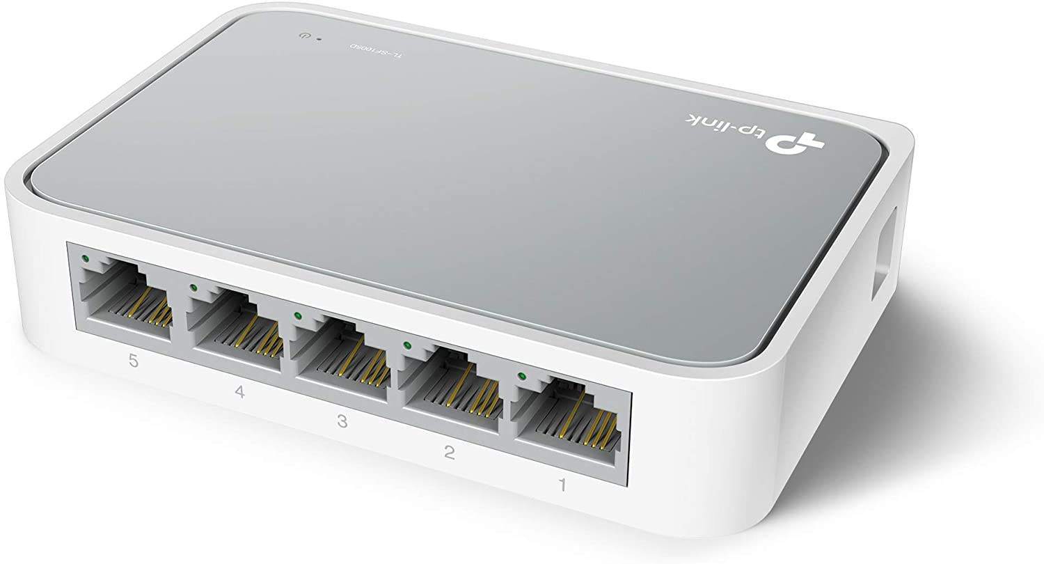 TP-Link 5 Port 10/100 Mbps Fast Ethernet Switch | Desktop Ethernet Splitter | Ethernet Hub | Plug & Play | Fanless Quiet | Desktop Design | Green Technology | Unmanaged (TL-SF1005D),White