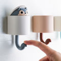 Cartoon Cute Soft Cute Childlike Squirrel Hook Coat Hook Free Punch Storage Rack Home Wall Decoration Storage Hook Blue. 