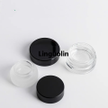 Linguolin 2025 3g 5gTransparent mini glass cream bottle cosmetic clear sample travel filled container with black lid. 