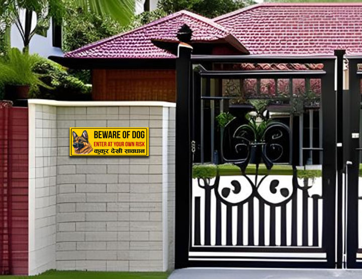 Beware of Dog Sign Printed in 2 mm Foam Board