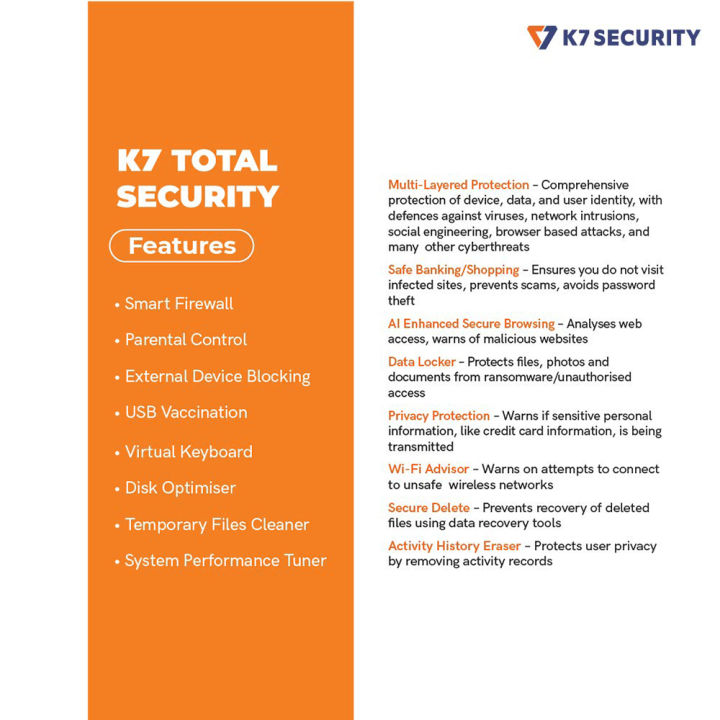 K7 Total Security 1PC 1Year