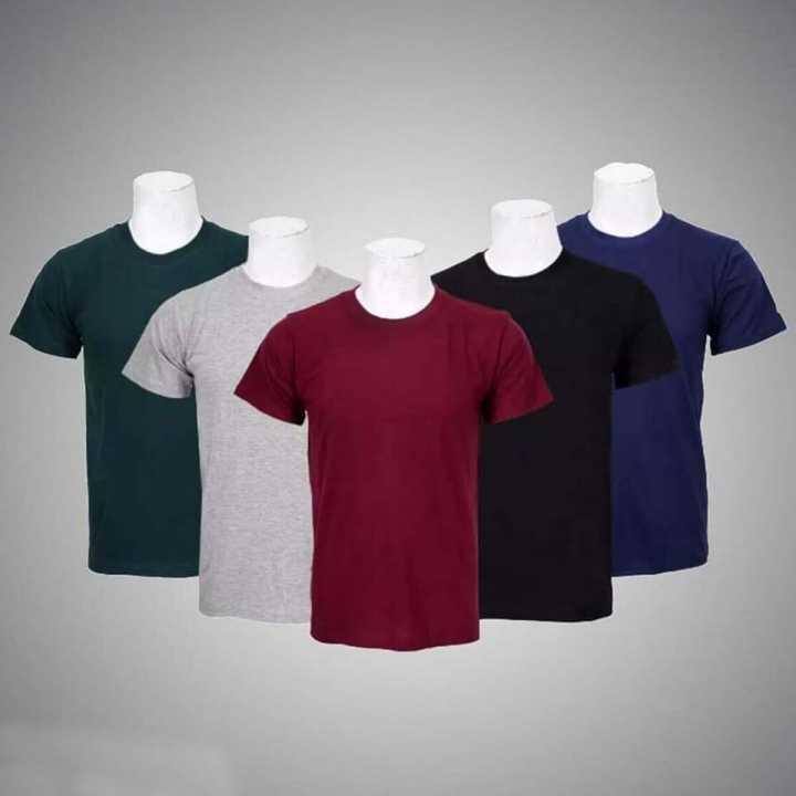Combo Of 5 Casual  Cotton Plain T-Shirt For Men