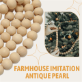 NAMUNY 9 Foot Natural Wood Bead Christmas Garland Wooden Christmas Tree Garland Perfect for Rustic Natural Country Farmhouse. 