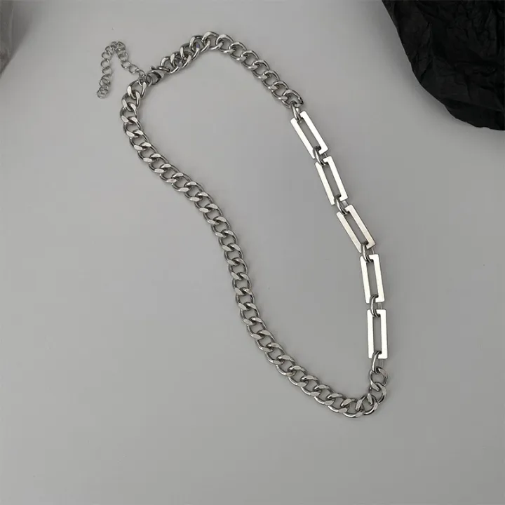 Sweet%20Chain%20Sweater%20Shirt%20T%20White%20Assembly%20Men's%20Necklace%20Steel%20Thick%20Hardware%20Cuba%5D%20Original%20%5BGlobal%20Best-Selling%20Titanium%20Women's%20Hip%20Hop%20Clavicle%20Chain%20Cool%20Accessories%20-%20Image%203