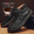 DEKABR New Comfortable Autumn Winter Plush Ankle Boots Casual Mens Shoes Warm Plush Hight Quality Hide Plus Size 48. 