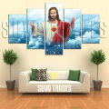 5 Piece Panel Jesus Christian Wall Hang God Canvas Art with Frame by Suva Trades. 
