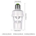 2 PCS LED Light Bulb Socket Converter With PIR Motion Sensor AC100-240V Human Presence Detector. 