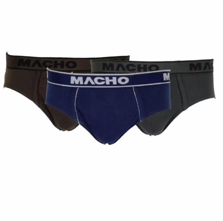 Amul Macho Men's Cotton High-cut Brief Pack of 3 (Multi Color)