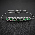 2023 New Luxury Green Pink Rose Gold Silver Color CZ Bracelet Bangle for Wedding Women on Hand Gift Jewelry Wholesale Bulk S5243. 