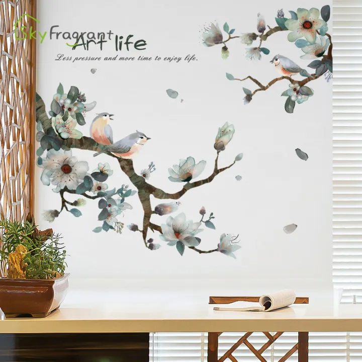 Ink%20Wash%20Flower%20Tree%20Wall%20Stickers%20For%20Living%20Room%20Bedroom%20Home%20Background%20Wall%20Decor%20Self-adhesive%20Vinyl%20Sticker%20Wallpaper%20-%20Image%205