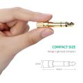 3.5mm to 6.35mm Gold-Plated Headphone Adapter for Stereo Audio, Durable Brass Copper. 