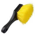 Detailing Tool Soft Bristle Car Tire Brush Heavy Duty Durable Design Wheel Cleaning Brush Short Handle Ergonomic Handle Automotive Detailing Tool Outdoor Cleaning. 