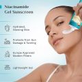 Pilgrim 5% Niacinamide Oil-Free Super Light Gel Sunscreen For Oily Skin SPF 50 PA++++ with Korean White Lotus | No White Cast, Dry Touch, Fast Absorbing | UVA/UVB , Broad Spectrum Protection | Prevents Tanning | For Women and Men | 45ml. 