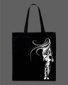 Elegant Tribal Girl Printed Tote Bag – Artistic Silhouette Design | Black, White. 