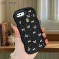 Hontinga for OPPO A5S A7 A12 A12S Back Cover Small Black Butterfly Pattern Luxury Soft Silicone Macaron Wave Mobile Case. 