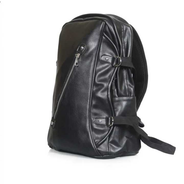 Pu leather Men School, College And Laptop Backpack