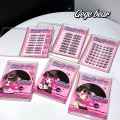 Gege Bear Glue-Free False Eyelashes – Transparent Band Thick Natural Individual Cluster Lashes, Reusable Self-Adhesive Eyelash Clusters, 10-14mm, 48 Clusters Lash Tray Organizer. 