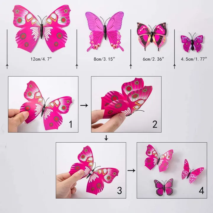 48pcs%20Butterfly%20Wall%20Decals%20-%203d%20Butterflies%20Decor%20For%20Wall%20Sticker%20Removable%20Mural%20Stickers%20Home%20Decoration%20Kids%20Room%20Bedroom%20Decor%20-%20Image%204
