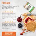 Pintola All Natural Peanut Butter Crunchy 1kg | Unsweetened | 30g Protein | Vegan Peanut Butter, 100% Pure Roasted Peanuts | Non Gmo | High in Protein Spread, Gluten & Cholesterol Free, Nut Butter. 