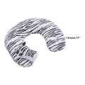 White Color Zebra Print Travel Pillow Memory Foam Neck Mate. 