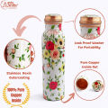 Axia Krafts Pure Copper Bottle 1 Liter White Flower Tama Bottle. 