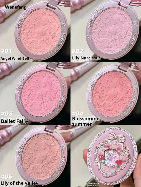 Wenefang%20Flower%20Knows%20Midsummer%20Night%20Embossed%20Blusher%20Cashmere%20Matte%20Powder%202025%20New%20Blush%20Natural%20Atmosphere%20Long-lasting%20Brightening%20Makeup%20-%20Image%204