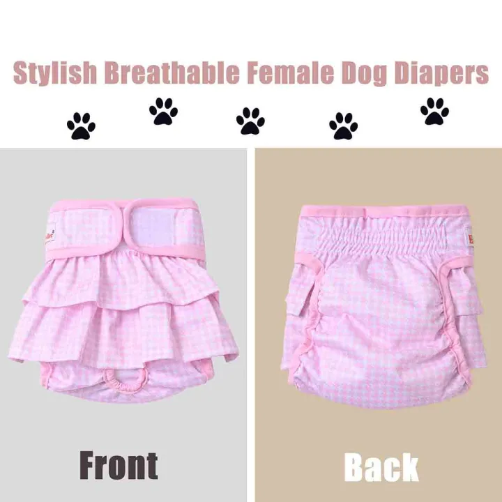 Washable%20Female%20Dog%20Diaper%20Cute%20Houndstooth%20Dress%20Short%20Underware%20Belly%20Bands%20Reusable%20Pet%20Panties%20Sanitary%20Pant%20Diapers%20-%20Image%204