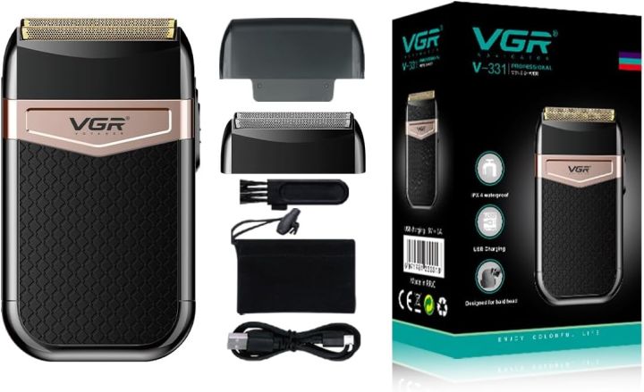 VGR Wet Dry Electric Shaver 3 Speed Shaving Machine With Extra Mesh 331 By Khopo