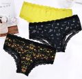 Uonevic Luxury Galaxy Undergarments Pack Of 3 Thongs Printed Underwear Thong Panties Comfortable Seamless And Breathable Bra For Girls. 