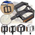 1 Pair Classic Black Silver Bicycle Pedals 1/2 Axis 9/16 Axis Foot Plat Left&Right Anti-slip Cycling Accessories MTB Road Bike. 