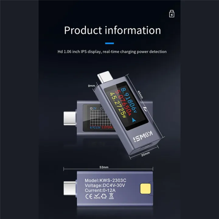 Power%20Meter%20Type-C%20Tester%20Multifunction%20Digital%20Display%20Ammeter%20Power%20Meter%20Detector%20for%20Electrician%20Tool%20-%20Image%202