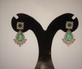 Diamond Earing with Emerald. 