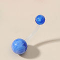 CARAT Belly Button Bar Smooth Surface Faux Marble Belly Button Ring. 