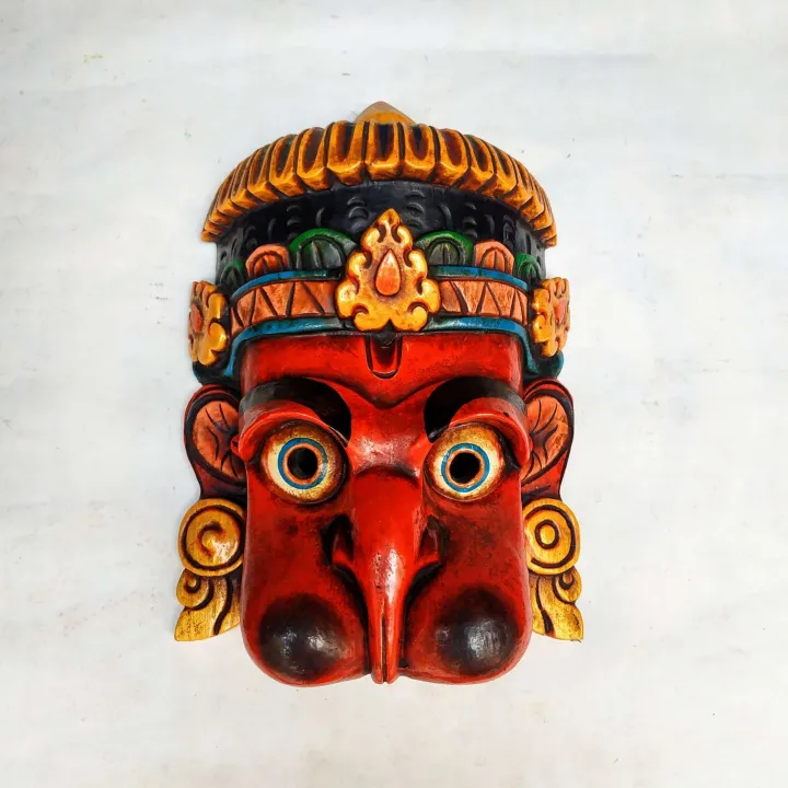 Wooden Hanuman Mask Tibetan Red (1 feet) | Daraz.com.np