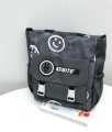Kemitu Black Tote Bag With Newspaper Print And Buckle Closure -Trendy Shoulder Bag For Daily Use. 