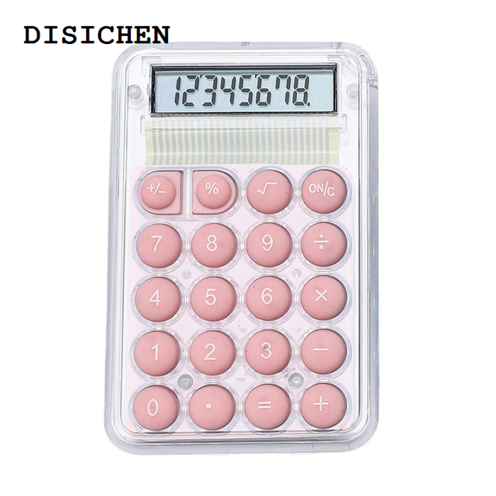 DISICHEN%20Profesional%20Silence%20Widescreen%20Mini%20Calculator%20Students%20Portable%20Transparent%20Electronic%20Calculator%20Candy%20Color%20Silicone%20Button%20-%20Image%205