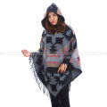 Woolen Hooded Poncho For Women. 