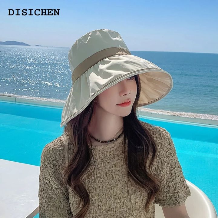 DISICHEN%20Portable%202023%20new%20Women's%20bucket%20hat%20Solid%20bow%20style%20Panama%20caps%20fashion%20luxury%20hat%20fisherman%20hat%20Ladies%20summer%20sun%20Travel%20Beach%20Hat%20-%20Image%204