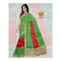 Red/Green Cotton Tulsi Sathi Saree For Women - 008. 