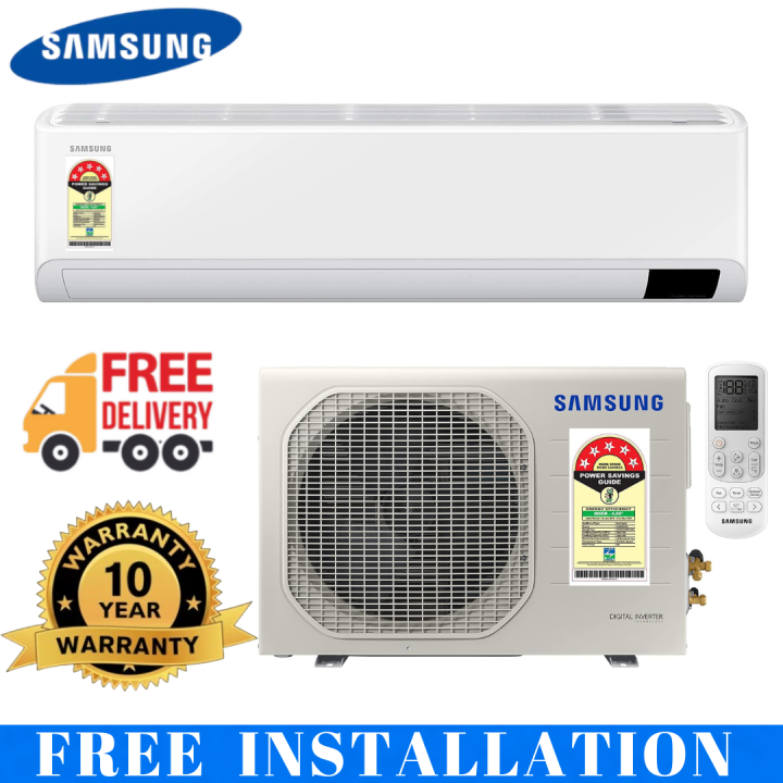 Samsung 1 Ton Digital Inverter Hot/Cold Wall Mount Air Conditioner AC - AR12TSHZRWKN With Triple Inverter Powered by 8 pole, Air Purifier And Dehumidifier